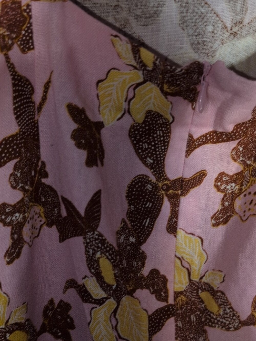 House of Harlow 1960 Backless Pink Floral Linen  Midi Dress - Picture 6 of 9